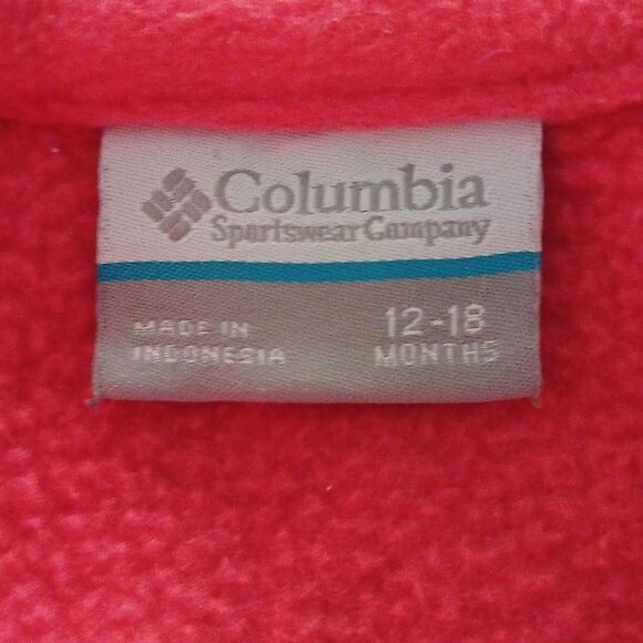 Columbia melon color fleece zip up jacket Sz 12-18m NWOT - Picture 5 of 5